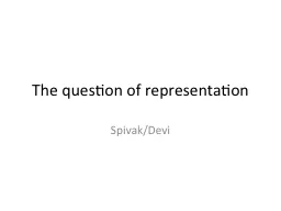 The question of representation