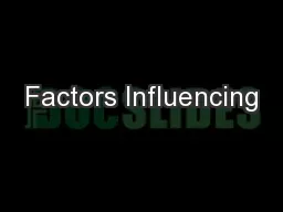 Factors Influencing