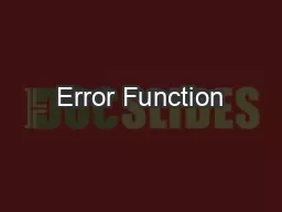 Error Function