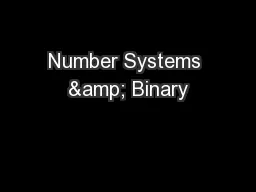Number Systems & Binary