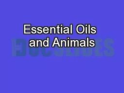 Essential Oils and Animals