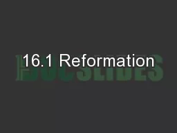 16.1 Reformation