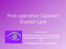 Post-operative Cataract Service