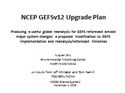 NCEP GEFSv12 Upgrade Plan