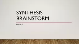 Synthesis Brainstorm