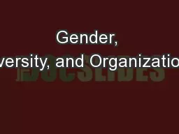 Gender, Diversity, and Organizations