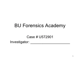1 BU Forensics Academy