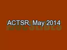 ACTSR, May 2014
