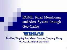 1 ROME: Road Monitoring and Alert System