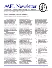American Academy of Psychiatry and the Law January   i