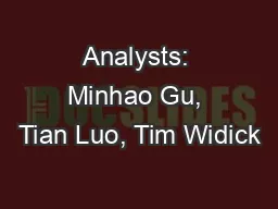Analysts: Minhao Gu, Tian Luo, Tim Widick