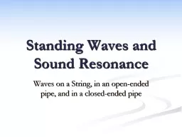 Standing Waves and Sound Resonance