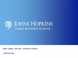 Carey Career Services Workshop Series: