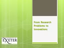 From Research Problems to Innovations