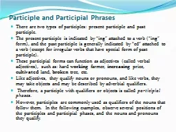 Participle and Participial Phrases