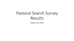Pastoral Search Survey Results