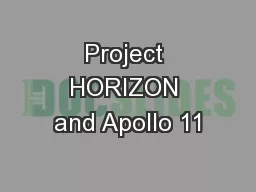 Project HORIZON and Apollo 11