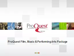 ProQuest Film, Music & Performing Arts Package
