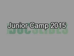 Junior Camp 2015