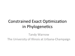 Constrained Exact Optimization in Phylogenetics