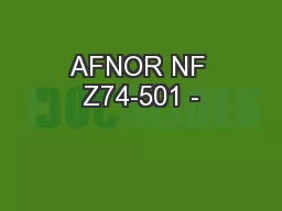AFNOR NF Z74-501 -