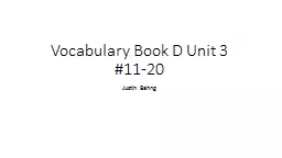 Vocabulary Book D Unit 3 #11-20