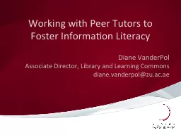 Working with Peer Tutors to Foster Information Literacy