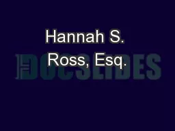 Hannah S. Ross, Esq.