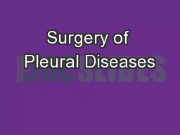 Surgery of Pleural Diseases
