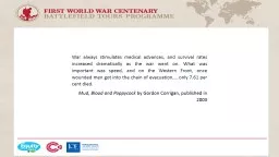 War always stimulates medical advances, and survival rates