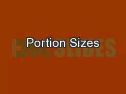 Portion Sizes