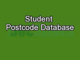 Student Postcode Database