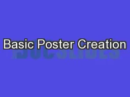 Basic Poster Creation