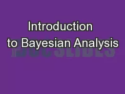 Introduction to Bayesian Analysis