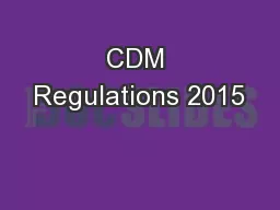 CDM Regulations 2015