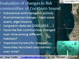 Evaluation of changes in fish communities of Cockburn Sound