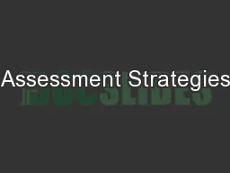 Assessment Strategies