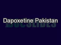 Dapoxetine Pakistan