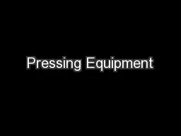 Pressing Equipment
