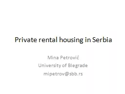 Private rental housing in Serbia