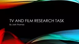 Tv and Film Research Task