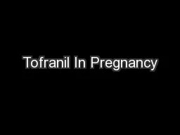 Tofranil In Pregnancy
