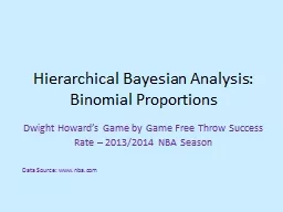 Hierarchical Bayesian Analysis: Binomial Proportions