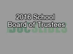 2016 School Board of Trustees