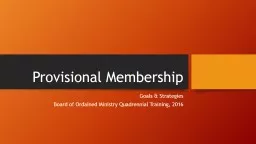 Provisional Membership