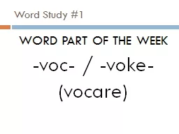 Word Study #1