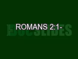 ROMANS 2:1-