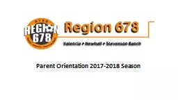 Parent Orientation 2017-2018 Season