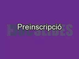 Preinscripció