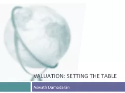 Valuation: Setting the table